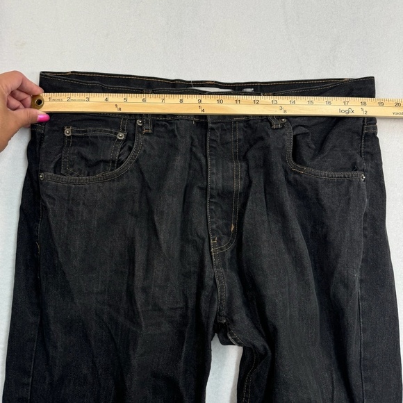 Evolution In Design Straight Leg Jeans Mens Size 38X32 Black High Rise - Picture 8 of 14